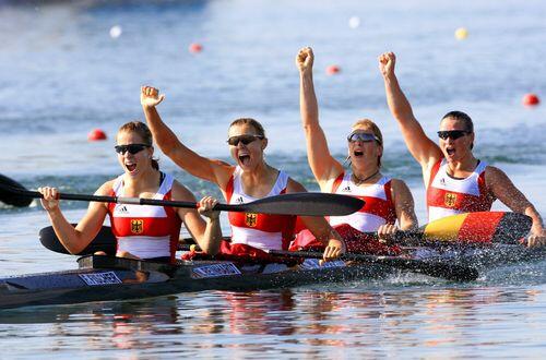 Gold-Vierer: Fanny Fischer,  Nicole Reinhardt, Katrin Wagner-Augustin, Conny Wassmuth
