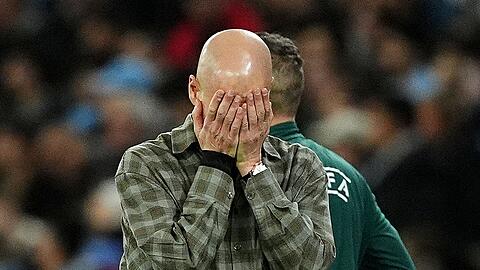 Manchester Citys Trainer Pep Guardiola war nach dem Aus in der Champions League gegen Real Madrid entt&auml;uscht.