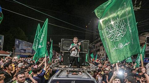 Feiern zum Ende der Waffenruhe in Gaza-Stadt. Die Hamas sieht sich als Siegerin des Konflikts.