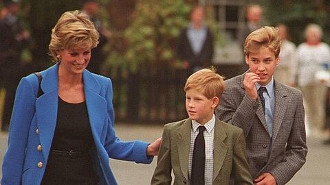 Prinzessin Diana mit Prinz Harry und Prinz William (v.l.n.r.) im Jahr 1995.