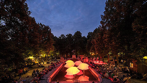 Der Kulturstrand am Vater-Rhein-Brunnen