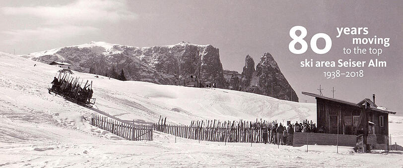 Zeitreise auf der Seiser Alm: Mit dem Schlittenlift ging es vor 80 Jahren bergauf.