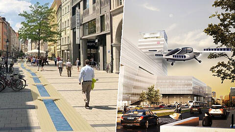 Futuristische Flugtaxis und romantische Stadtbäche - 2018 wurde in München so einiges geplant - und auch wieder verworfen.
