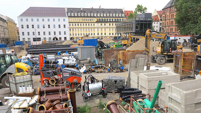 Riesen-Baustelle in der Innenstadt: So schaut's aktuell am Marienhof aus. Die Bauarbeiten für die Zweite Stammstrecke sind in vollem Gange.