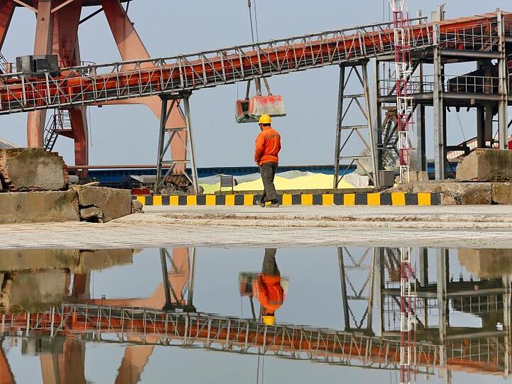Eine Schwefelmine in der ostchinesischen Provinz Jiangsu.