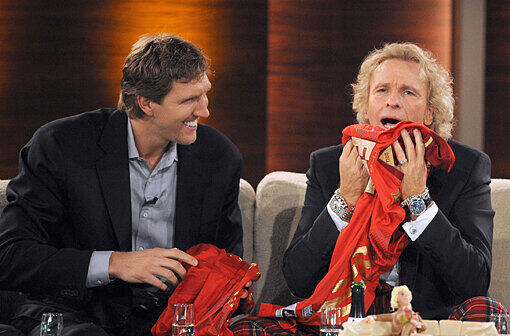 Dirk Nowitzki und Thomas Gottschalk.