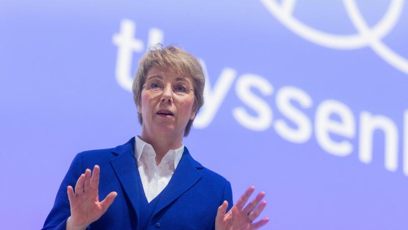 Martina Merz, Vorstandsvorsitzende von Thyssenkrupp, spricht auf der Hauptversammlung von Thyssenkrupp. Martina Merz, Vorstandsvorsitzende von Thyssenkrupp, spricht auf der Hauptversammlung von Thyssenkrupp.