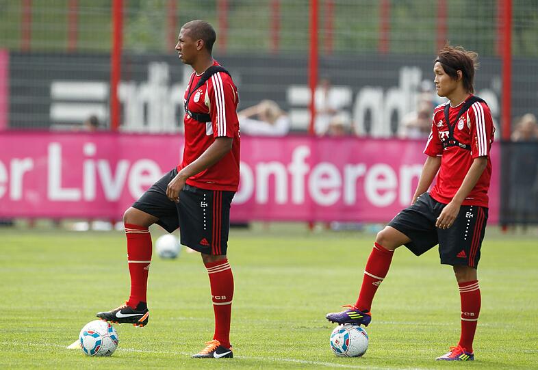 Boateng und Usami: Die beiden Neuen bei ihrem ersten Training.