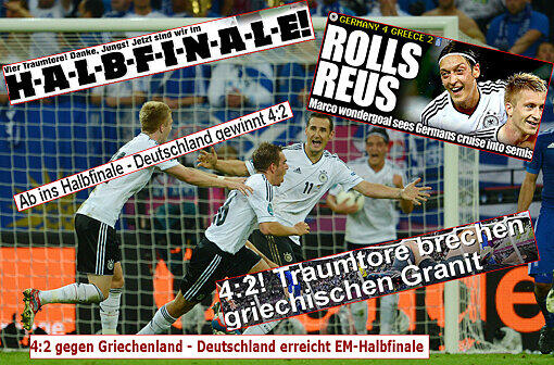 Deutschland steht unter den besten vier Teams Europas - lesen Sie hier die internationalen Pressestimmen zum Sieg gegen Griechenland.