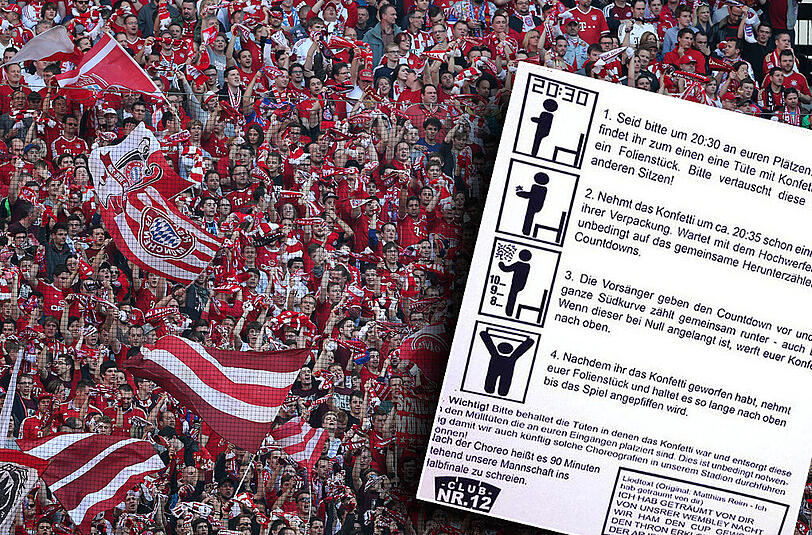Der Club Nr. 12 hat eine spektakuläre Fan-Choreo zum Spiel FC Bayern gegen Manchester United organisiert. So läuft sie ab.