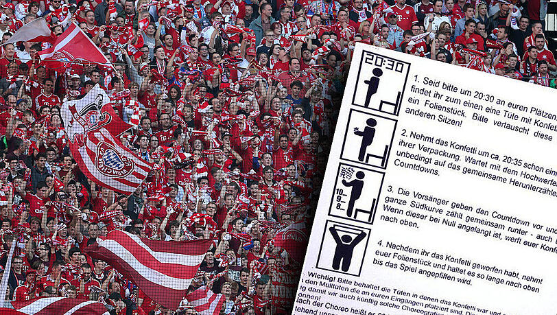 Der Club Nr. 12 hat eine spektakuläre Fan-Choreo zum Spiel FC Bayern gegen Manchester United organisiert. So läuft sie ab. Der Club Nr. 12 hat eine spektakuläre Fan-Choreo zum Spiel FC Bayern gegen Manchester United organisiert. So läuft sie ab.