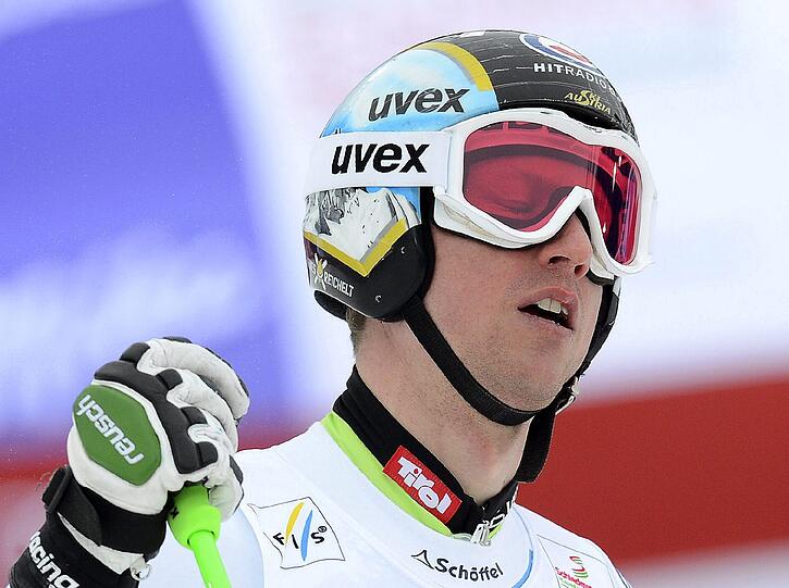 Auch der österreicher Hannes Reichelt verpassste eine mögliche Podestplatzierung wegen eines Fehlers im sogenannten Weirather-S. Mit platz 4 bleib ihm nur "Blech".