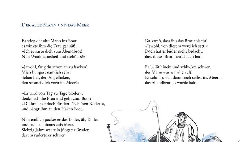 Ein Beispiel aus dem Gedichtband – illustriert mit Zeichnungen von Martin Klett. Ein Beispiel aus dem Gedichtband – illustriert mit Zeichnungen von Martin Klett.