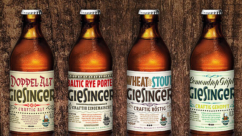 Das sind die vier neuen Sorten des Giesinger Bräus. Sie wurden speziell zum Tag des Bieres hergestellt.