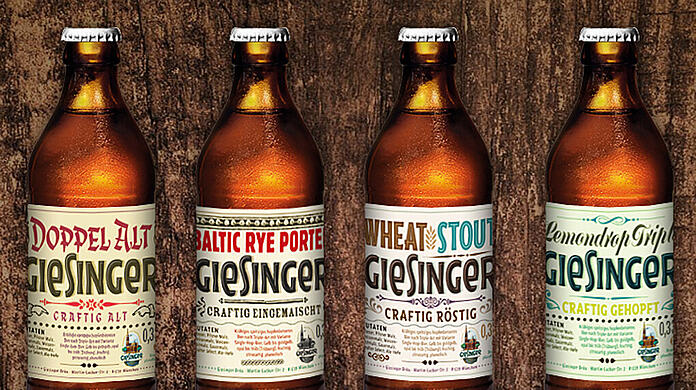 Das sind die vier neuen Sorten des Giesinger Bräus. Sie wurden speziell zum Tag des Bieres hergestellt.