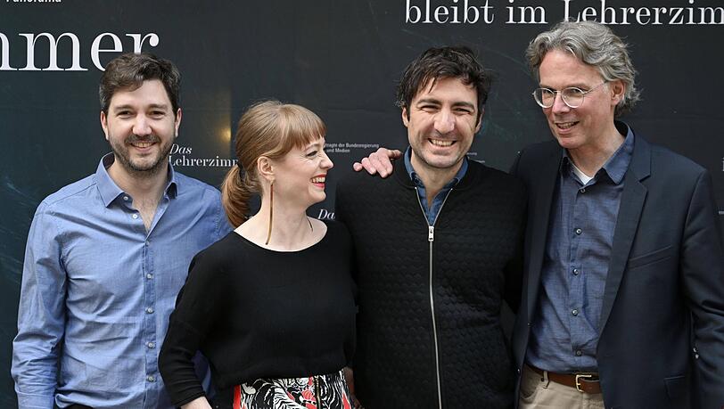 Jonannes Duncker, Leonie Benesch, Regisseur Ilker Çatak und Ingo Fliess bei der Premiere des Films im April in München. Jonannes Duncker, Leonie Benesch, Regisseur Ilker Çatak und Ingo Fliess bei der Premiere des Films im April in München.