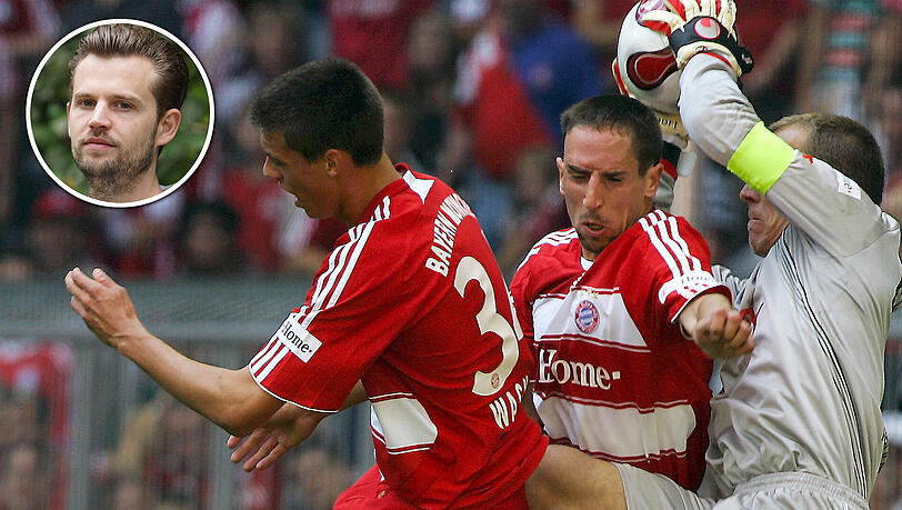 25. August 2007: Gemeinsam mit Franck Ribéry (Mitte) stürmt Sandro Wagner für den FC Bayern gegen Hannover 96. 25. August 2007: Gemeinsam mit Franck Ribéry (Mitte) stürmt Sandro Wagner für den FC Bayern gegen Hannover 96.