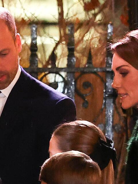 Prinz William mit seinen Kindern und Ehefrau Prinzessin Kate.