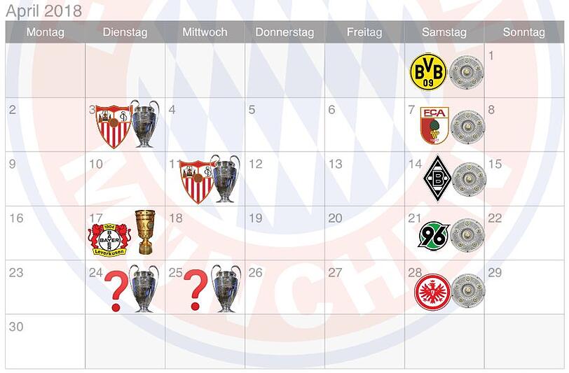 Mindestens acht Spiele in einem Monat - der Spielplan der Bayern ist schon jetzt vollgepackt.
