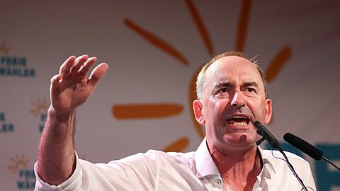 Hubert Aiwanger (Freie Wähler) bei seiner Rede am Gillamoos im Vorjahr.