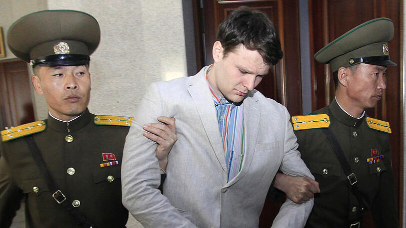 Otto Warmbier, hier nach seiner Festnahme, ist tot. Er starb nach 17-monatiger Gefangenschaft in Nordkorea.