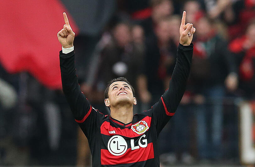 Der Mexikaner Javier "Chicharito" Hernández erzielte den wichtigen Treffer zum zwischenzeitlichen 3:3 für Leverkusen.