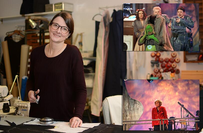Katrin Bobek in ihrem Atelier im Westend. Die 49-Jährige schneidert zum dritten Mal die Kostüme für den Nockherberg.