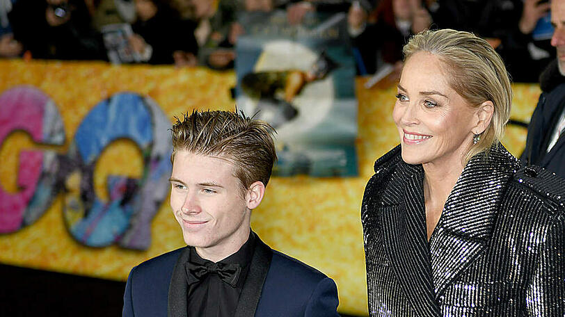 Sharon Stone mit Sohnemann Roan in Berlin