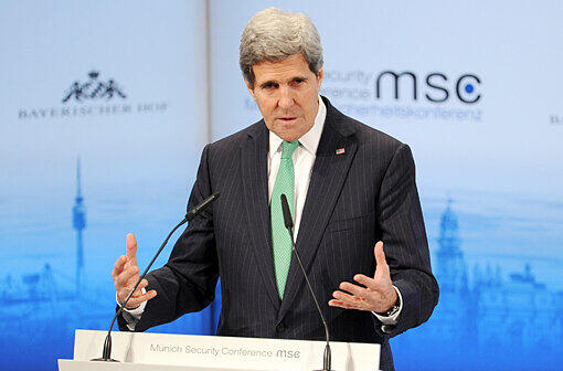 US-Außenminister John Kerry warnt auf der Münchner Sicherheitskonferenz vor einem Scheitern der Nahost-Verhandlungen zwischen Israel und den Palästinensern