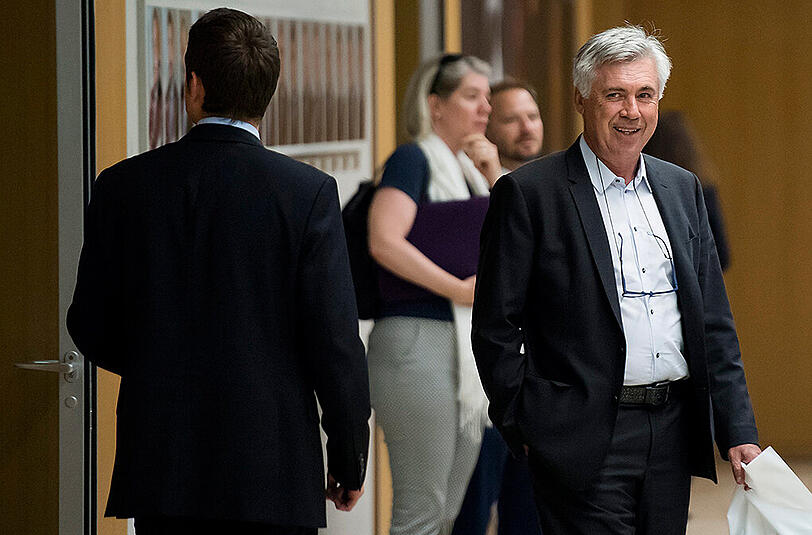 Bayern-Trainer Carlo Ancelotti beim Elitetrainer-Forum in Nyon.