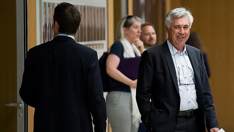 Bayern-Trainer Carlo Ancelotti beim Elitetrainer-Forum in Nyon. Bayern-Trainer Carlo Ancelotti beim Elitetrainer-Forum in Nyon.