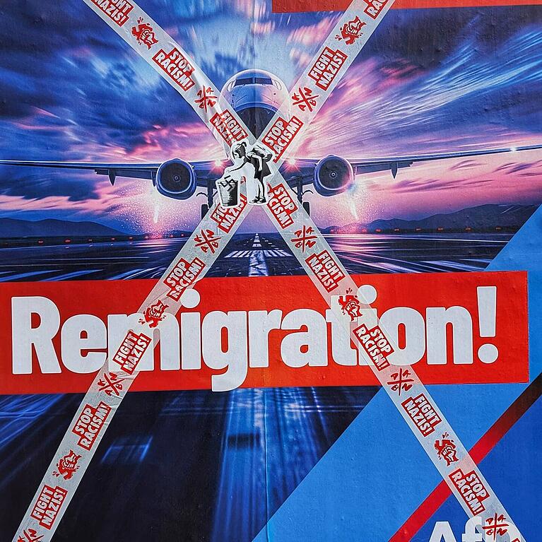 Im Kommunalwahlkampf hat die AfD in M&uuml;nchen f&uuml;r Remigration geworben.