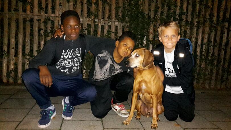 Philipp, Neal und Francesco (von links) mit "Jack".