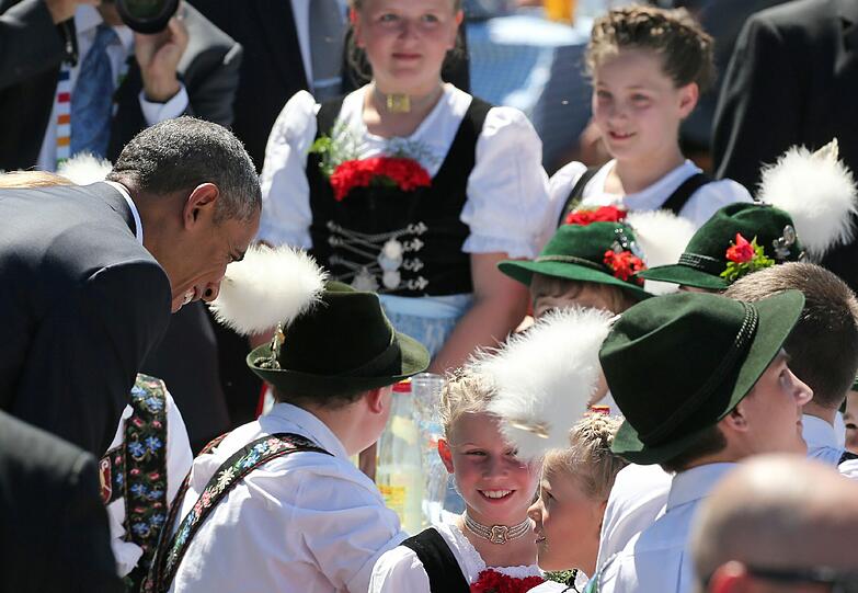 Weitere Bilder vom Treffen zwischen Merkel und Obama in Krün vor dem G7-Gipfel in Elmau.