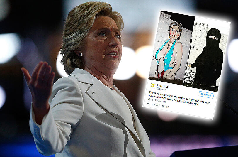 Von dem freizügigen Clinton-Gemälde ist nichts mehr zu sehen.