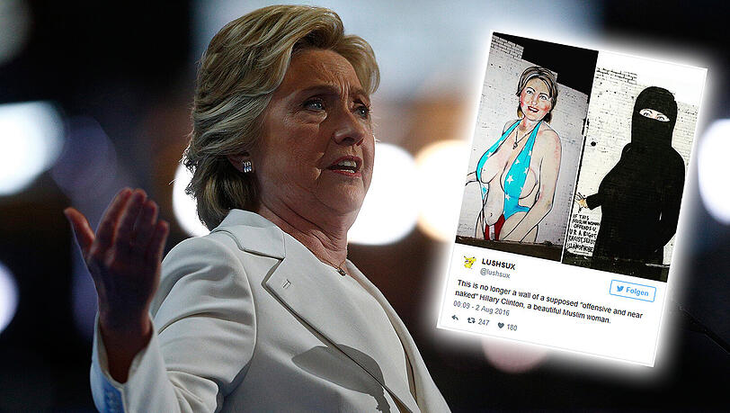 Von dem freizügigen Clinton-Gemälde ist nichts mehr zu sehen. Von dem freizügigen Clinton-Gemälde ist nichts mehr zu sehen.