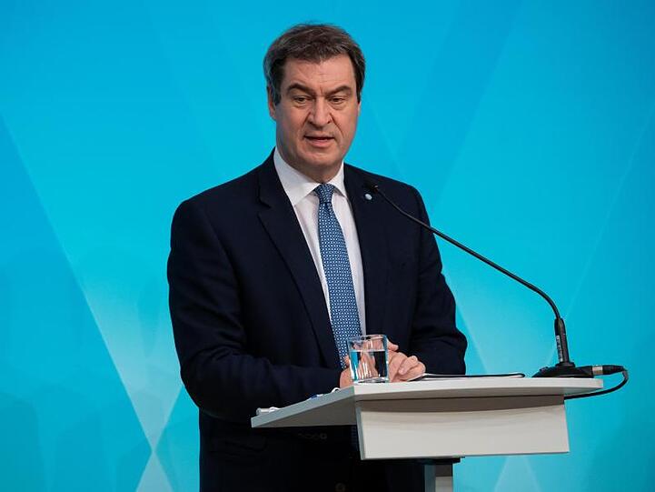 Markus Söder (CSU) nimmt an einer Pressekonferenz teil. Foto: Sven Hoppe/dpa-POOL/dpa