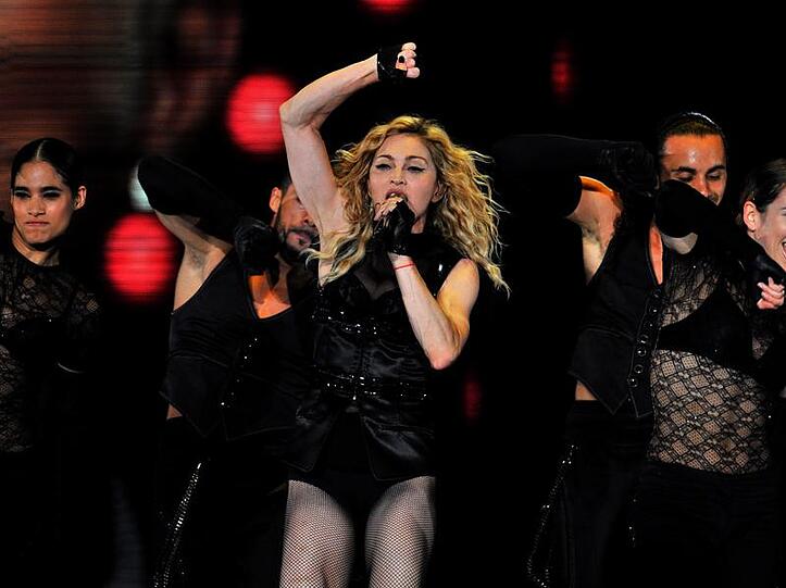 Madonna bei ihrem Auftritt in Sofia