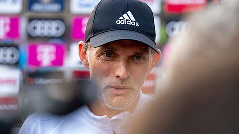 Münchens Trainer Thomas Tuchel gibt ein Interview.