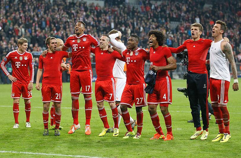 Gegen Manchester United durchgesetzt: Der FC Bayern München steht im Halbfinale der Champions League.