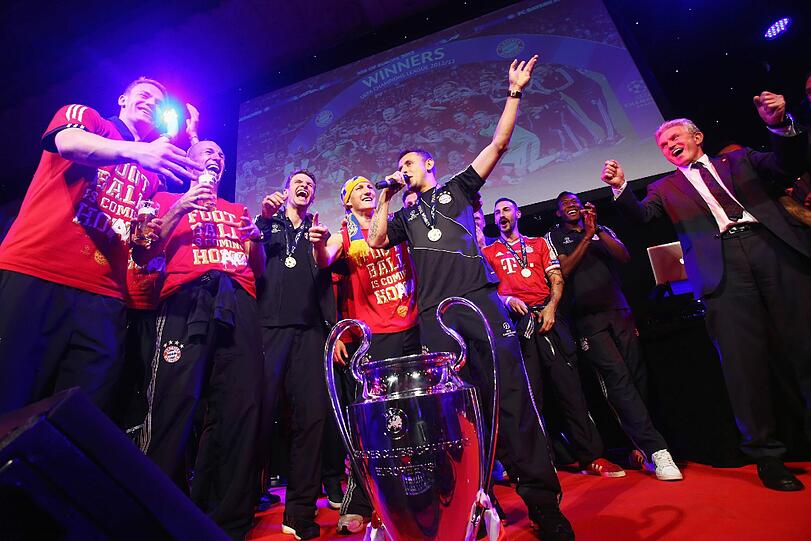 So sehen Sieger aus! Die Helden von London feiern den Champions League-Sieg 2013.