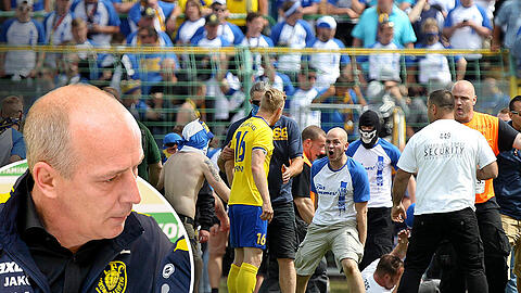 Schockierende Bilder aus Erfurt: Radalierende Leipzig-Fans haben für einen Spielabbruch gesorgt.