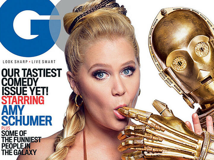 Die freche Amy Schumer macht sich auf dem "GQ"-Cover an C-3PO ran