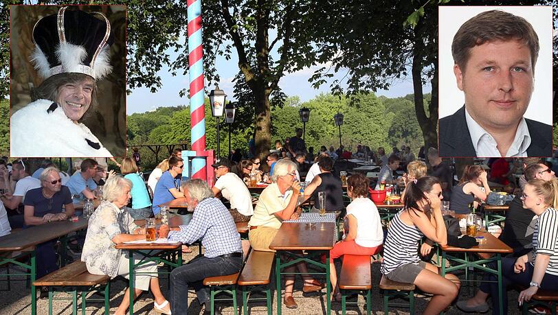 Im Biergarten im Westpark werden im Sommer Ballermann-Hits bei einer großen Party gespielt. SPD-Stadtrat Jens Röver (kleines Foto rechts) findet: Party mit Jürgen Drews (kleines Foto links) und Olé Olé gehören nicht hierher. Im Biergarten im Westpark werden im Sommer Ballermann-Hits bei einer großen Party gespielt. SPD-Stadtrat Jens Röver (kleines Foto rechts) findet: Party mit Jürgen Drews (kleines Foto links) und Olé Olé gehören nicht hierher.