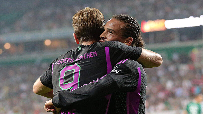 Die Geburt eines Traumduos: Am 1. Spieltag in Bremen legte Harry Kane Leroy Sané das erste Bundesligator dieser Saison auf.