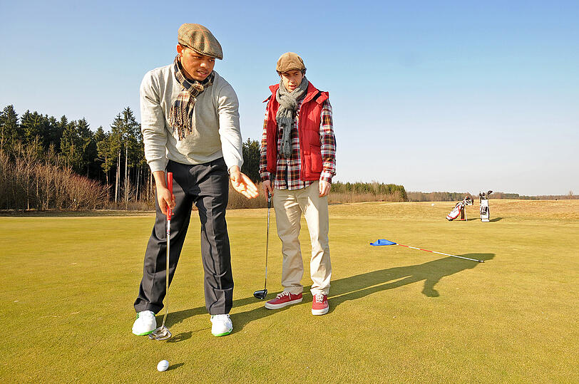 Jonathan Wallace und Bastian Doreth auf dem Golfplatz Grasbrunn
