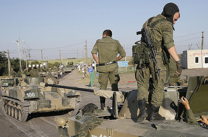 Russische Militäreinheiten in der Ukraine? Nein, sagt der russische Inlandsgeheimdienst.