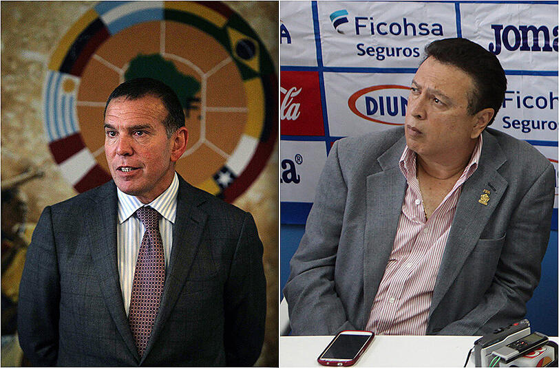 Lauter einer FIFA-Quelle sind das die beiden Festgenommenen: Alfredo Hawit (r.) und Juan Angel Napout.