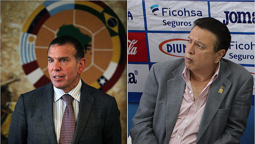 Lauter einer FIFA-Quelle sind das die beiden Festgenommenen: Alfredo Hawit (r.) und Juan Angel Napout. Lauter einer FIFA-Quelle sind das die beiden Festgenommenen: Alfredo Hawit (r.) und Juan Angel Napout.
