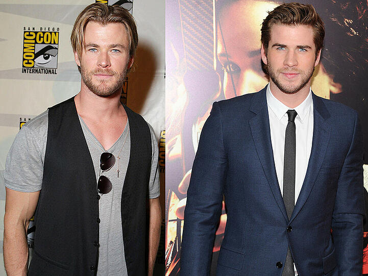 Chris Hemsworth (l.) wurde kürzlich zum "Sexiest Man Alive" gewählt, jetzt stichelt Bruder Liam (r.)